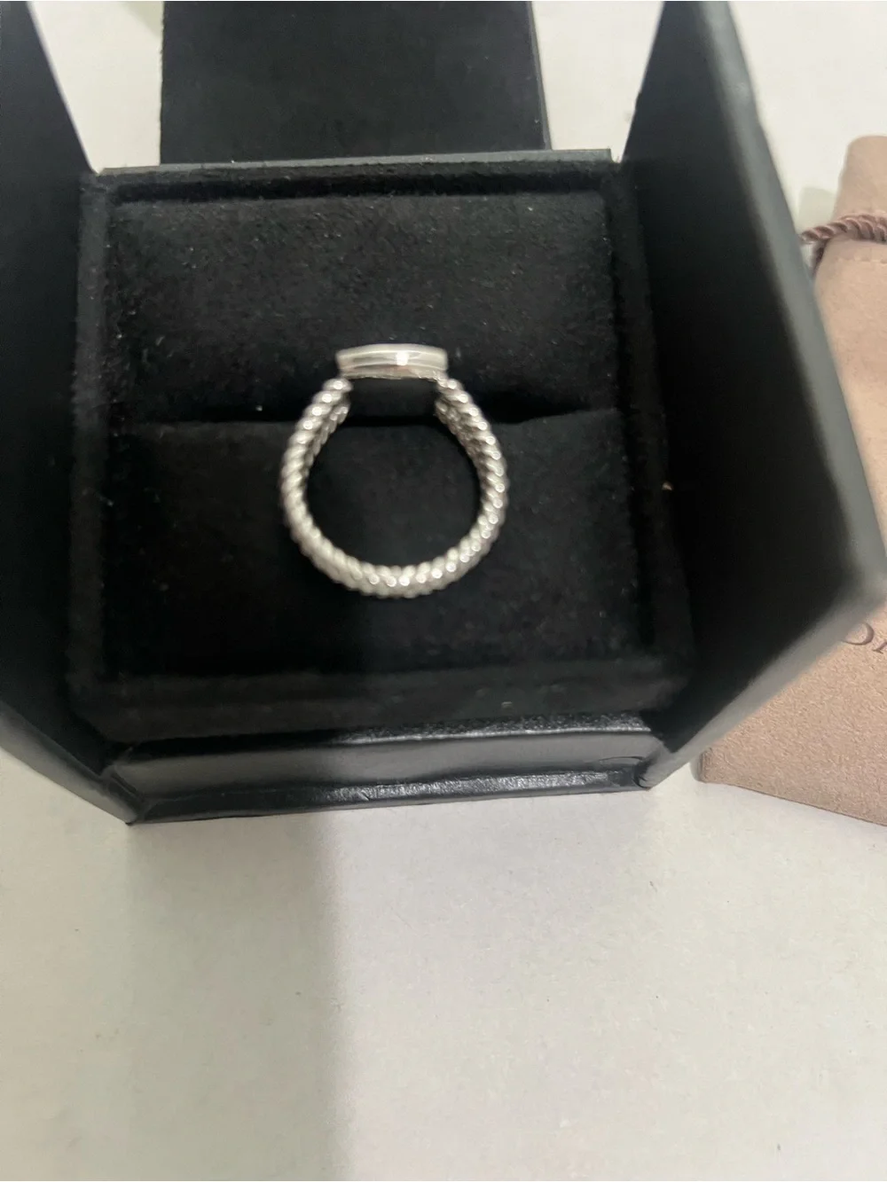 David Yurman Petite Albion Ring with Citrine and Diamonds Size 7